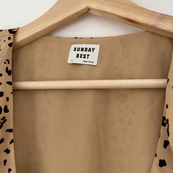 Aritzia Sunday Best Savoy leopard print wrap dress - Picture 6 of 11